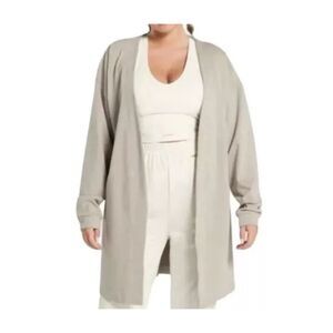 Gymshark + Whitney Simmons Tan Drop Shoulder Long Open Front Cardigan Women's XS